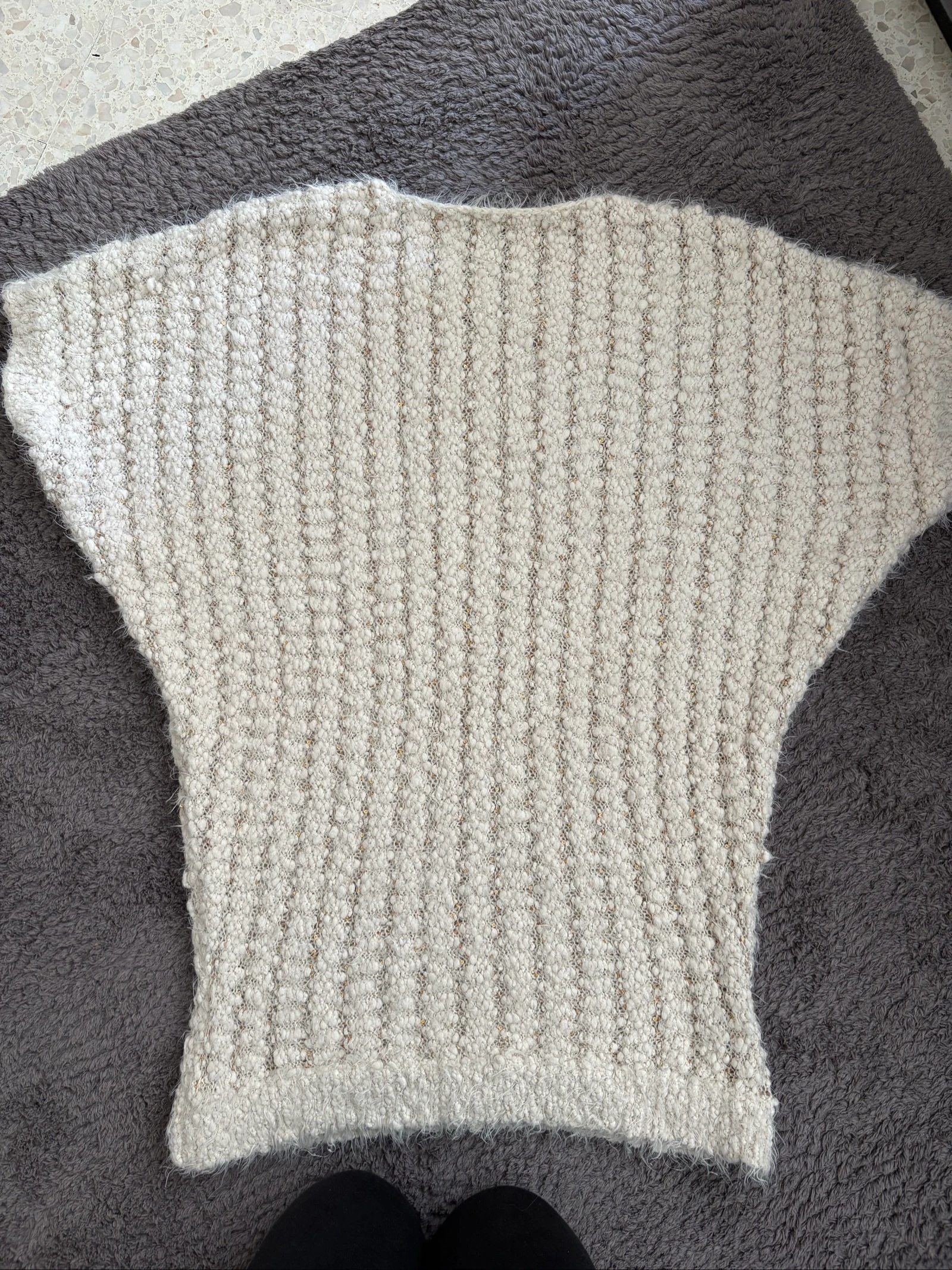 Women's sweater size 42/44 ecru boucle knit U Collection – photo 8